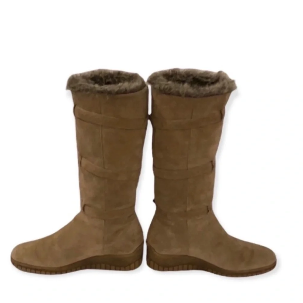 Authentic Aquatalia tall suede leather designer boots sz 7.5